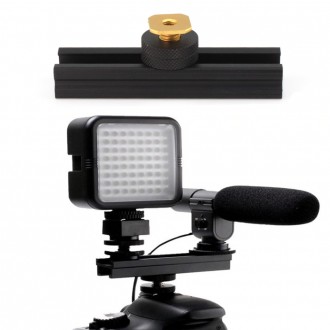 Hot Shoe mở rộng thanh ngang thanh ngang màn hình micro đèn flash LED