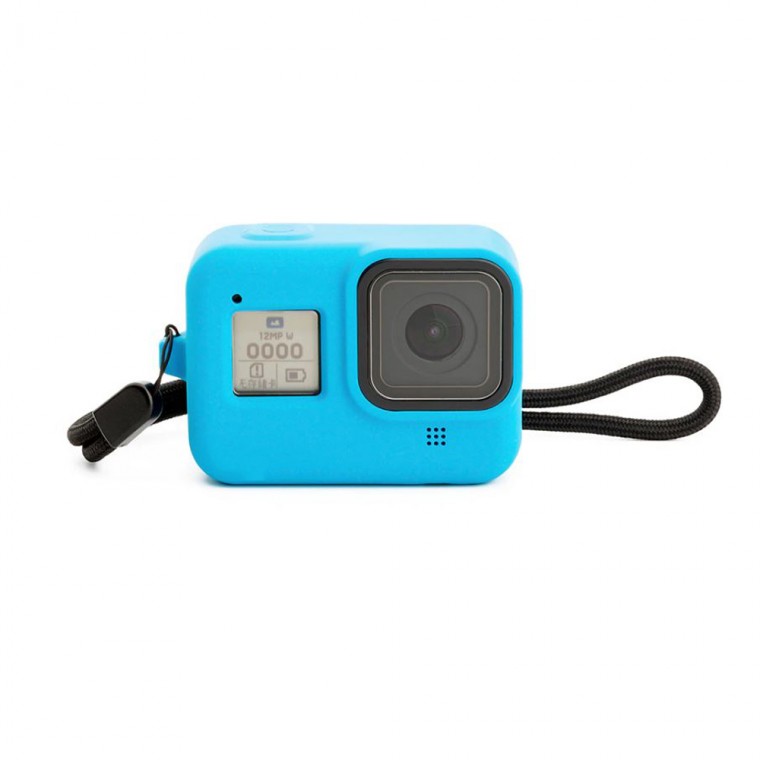 Vỏ silicon GoPro 8 màu xanh đen có dây đeo vừa vặn