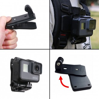 Kẹp cá sấu kiểu gắn ba lô kẹp GoPro Hero 7 màu đen