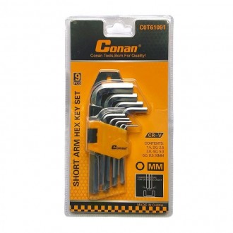 Bộ cờ lê ngắn lục giác L Hex L của Conan Tools 9 bước