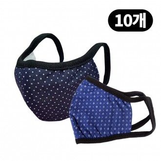 Thewell Dotted Cotton Mask (1P) Blue - 10 Khẩu Trang Chống Bụi Lạnh Ấm Thời Trang Thời Trang