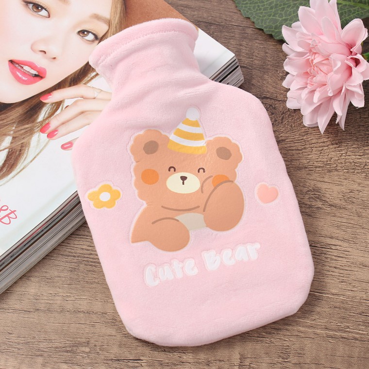 Túi nước nóng Jdm Hello Bear 200ml gói nén nóng màu hồng