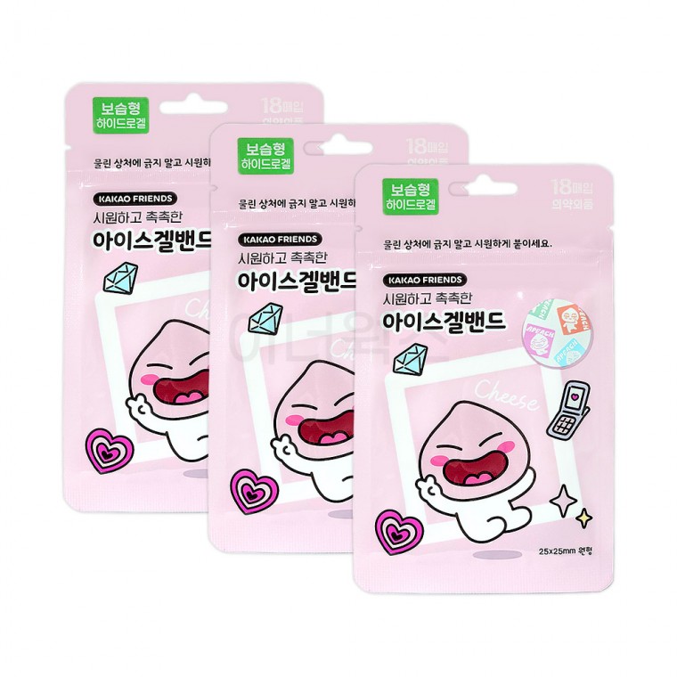 Băng gel đá Kakao Friends (Apeach) 18 tờ x 3