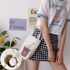 Túi đựng đồ uống sinh thái Lala Canvas Tumbler Carrier Cup Túi mang đi Túi sinh thái đa năng