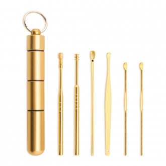 Làm sạch ráy tai Dụng cụ lấy ráy tai cầm tay 6P Set Ear Loa Removal Paggae Gold