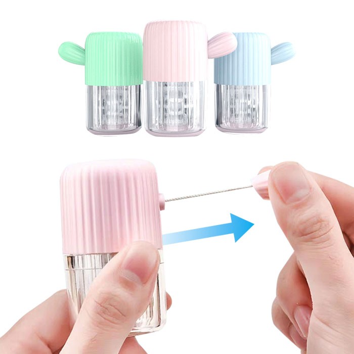 Cactus Bán tự động Xoay bằng tay Tiếp xúc Soft Lens Cleaner Hộp lưu trữ thùng đựng ống kính