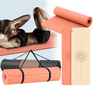 Thảm yoga TPE center line 8mm chất lượng cao Pilates tập thể hình tại nhà một mình trong nhà