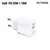 Sản phẩm mới Actimon GaN PD 20W+18W PPS sạc gia đình cực nhanh cổng C + cổng USB, không bao gồm cáp kép có thể tháo rời