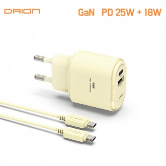 Bộ sạc Drion Home PD 25W+18W (Cổng C+USB)(C đến C)