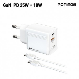 Bộ sạc Actimon Home PD 25W+18W (Cổng C+USB)(C đến C)