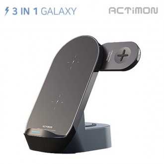 Bộ sạc không dây đứng đồng hồ Galaxy Actimon 15W 3IN1