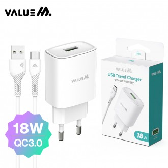 Value M home use 18W USB 1 cổng tốc độ cao có thể tháo rời cáp