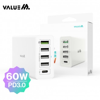 Cáp Sạc Nhanh Đa Năng ValueM Home 60W 5 Cổng Mipo