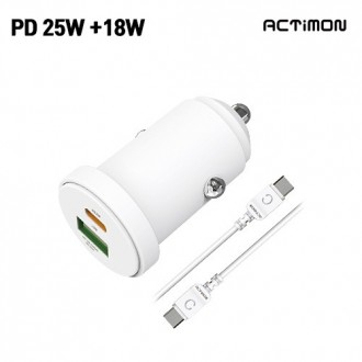 [Hunicase] Actimon car PD 25W cực nhanh + sạc nhanh 18W (C+USB) ( C đến C)