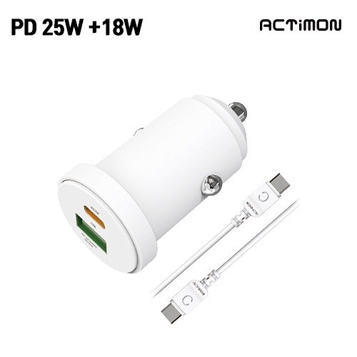 [Hunicase] Actimon car PD 25W cực nhanh + sạc nhanh 18W (C+USB) ( C đến C)