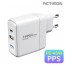 Bộ sạc gia đình Actimon PPS PD 45W tốc độ cao QC3.0 USB C loại 2 ngạnh không có cáp CtoC Cto8