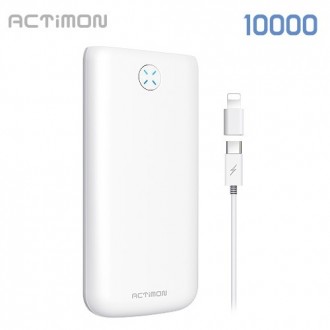 Pin phụ Actimon USB 2 cổng 10000mAh (Cable C + 8 Pin Giới tính)