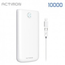 Pin phụ Actimon USB 2 cổng 10000mAh (Cable C + 8 Pin Giới tính)