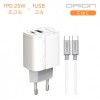 [Hunicase] Bộ sạc cực nhanh Drion home PD 25W (C+USB) (C to C)