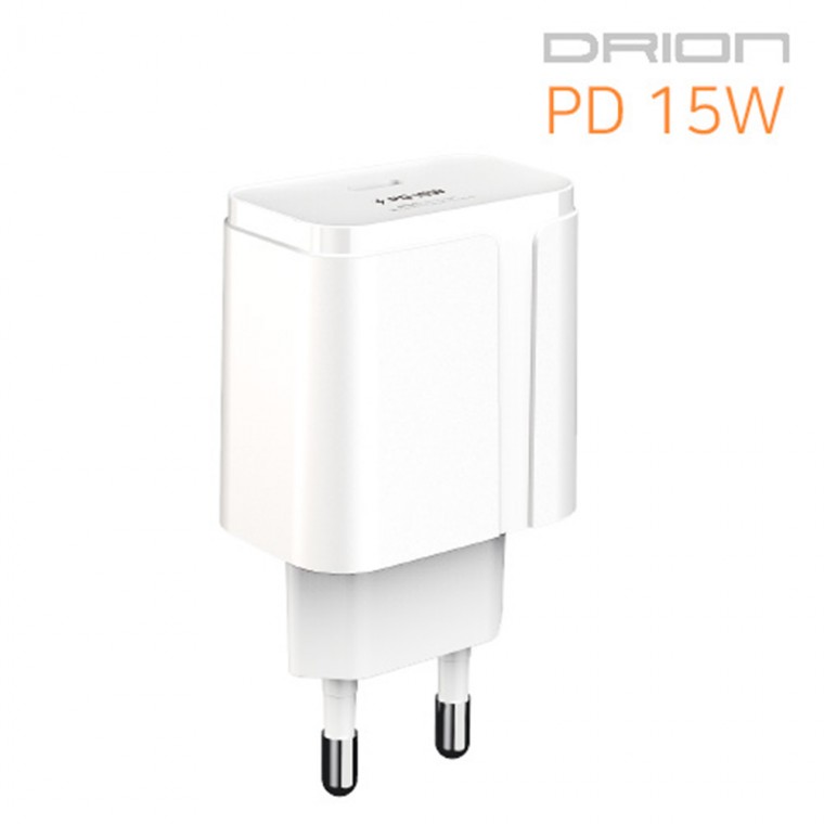 Bộ sạc gia đình tốc độ cao Drion PD 15W C Port Loại C Không có cáp Màu trắng