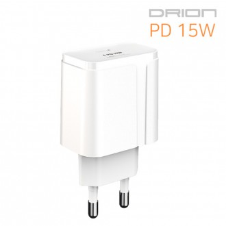 Bộ sạc gia đình tốc độ cao Drion PD 15W C Port Loại C Không có cáp Màu trắng