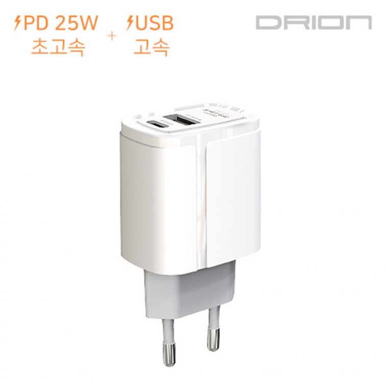 Drion PPS 3.0 PD 25W Cổng C QC 3.0 Bộ sạc gia đình tốc độ cao USB cổng loại C Cổng USB 1 cổng cáp kép không