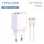 [Incine] Bộ sạc gia đình Actimon PPS PD 20W tốc độ cao QC3.0 cổng USB C kép Cáp CtoC 2 ngạnh