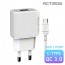 Bao gồm bộ sạc có thể tháo rời tốc độ cao Type C QC 3.0 / cáp USB 1 ngạnh [Actimon.Tel]