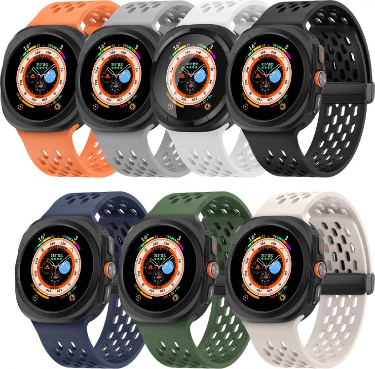 Entercon Galaxy Watch Ultra Strap Dot Silicone Debuckle Band từ tính