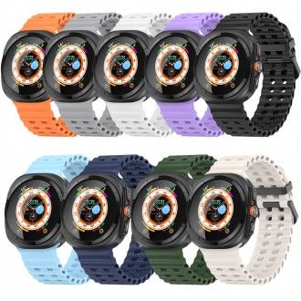 Entercon Galaxy Watch Ultra Dây đeo Ocean Band Silicone Vòng thể thao