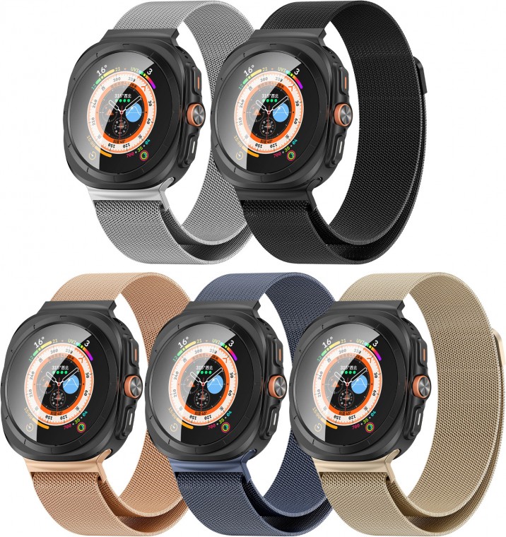 Entercon Galaxy Watch Ultra Metal Dây đeo đồng hồ Milanese Loop Band