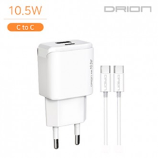 Bộ sạc gia đình 10,5W (1 cổng C, 1 cổng USB) (DR-TC7-10W-CU-CP có CÁP C đến C)