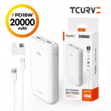 T-Curve PD 18W 20000mah Pin phụ đa năng 2 cổng (cáp ngắn 5 chân + loại 8 chân + loại C) 20 cái/1 hộp