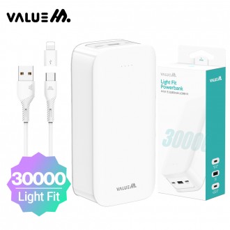 Pin phụ Value M Light Fit Cáp 30000mAh C + 8 Giới tính