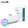 Pin phụ cắm mini tất cả trong một ValueM 8P 5000mAh màu trắng