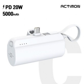 Pin phụ Actimon 2IN1 PD20W tốc độ cao 5000mAh Type C (Cáp C)