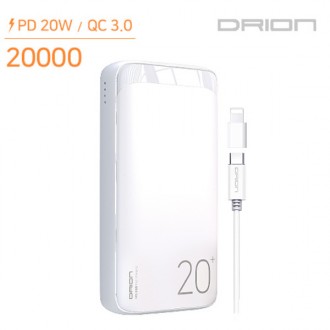 Pin phụ tốc độ cao Drion PD 20W QC 3.0 20000mAh