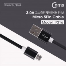 Cáp USB Micro 5Pin 1M Đen USB 2.0A M IF216 2 Chiếc