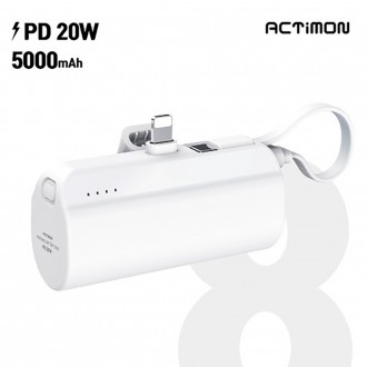 Actimon PD20W 5000mAh sạc nhanh mini đa năng kích thước bỏ túi pin phụ cho iPhone 8 pin C loại di động