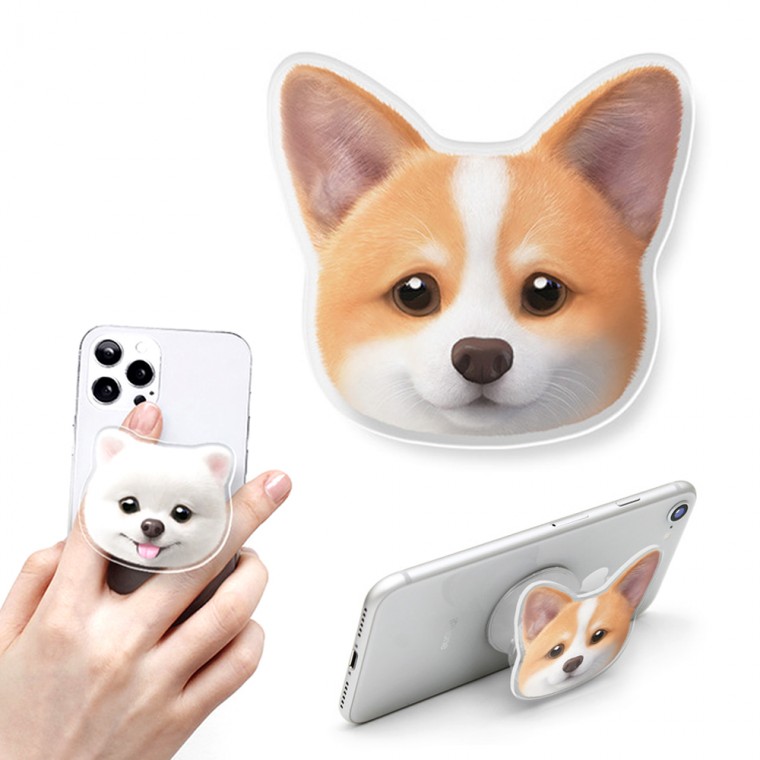 Sugar Cat & Candy Dog Acrylic Talk Welsh Corgi Corgi Pet Cat Sản xuất Grip Holder Nói chuyện thông minh Fingering