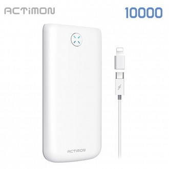 Inc. Actimon 10000mAh pin phụ C loại cáp 8 chân chuyển đổi sạc giới tính