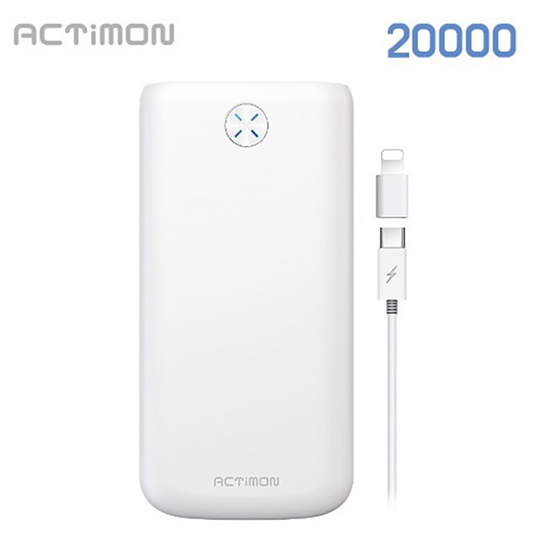 Inc. Actimon 20000mAh pin phụ C loại cáp 8 chân chuyển đổi sạc giới tính