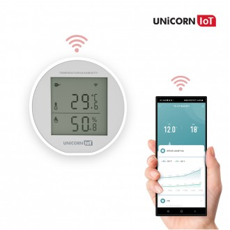 Unicorn IOT Nhà thông minh Nhiệt độ Độ ẩm Cảm biến phát hiện không dây thông minh Chức năng thông báo WIFI TS-H8