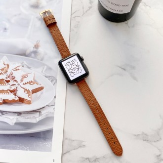 Apple watch Apple Watch dây da mỏng 49mm màu nâu