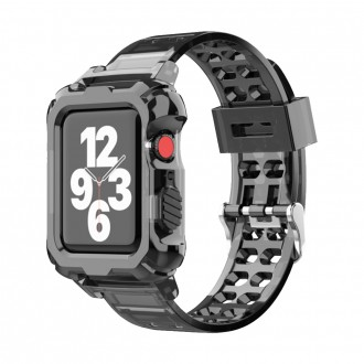 Dây đeo đồng hồ Apple Apple Watch Thể thao Dây đeo trong suốt TPU Dây đeo đồng hồ 38 40 41 42 44 45 49 mm Màu đen trong suốt