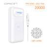 Drion PD 20W tốc độ cao + Pin phụ tốc độ cao không dây 15W 20000mAh (CÁP C-TYPE + 8 PIN GEN)