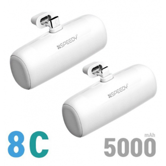 Giá đỡ mini 8 chân loại C nhanh chóng Pin phụ 5000mAh Pin phụ loại đế cắm iPhone Galaxy Pin phụ tất cả trong một