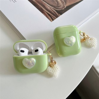 [Vỏ Huni] ​​Vỏ đựng AirPods có móc khóa trái tim Aurora (Thế hệ 1.2/Pro/Thế hệ thứ 3)