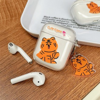 Linkvu Hero Tiger Keyring AirPod Hộp đựng tương thích AirPods Thế hệ thứ 3 Pro Thế hệ thứ 2 Thế hệ thứ nhất