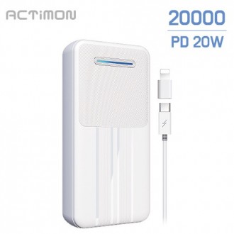 [Huni Case] ​​Actimon PD 20W + Pin phụ tốc độ cao QC 3.0 20000mAh (Cáp C + 8 giới tính) MON-PD20W-K20000